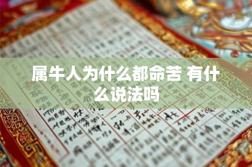 属牛人为什么都命苦 有什么说法吗