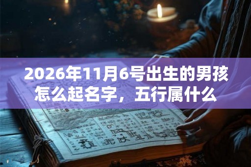 2026年11月6号出生的男孩怎么起名字，五行属什么