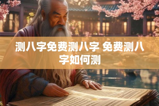 测八字免费测八字 免费测八字如何测