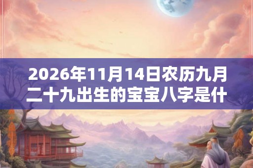2026年11月14日农历九月二十九出生的宝宝八字是什么