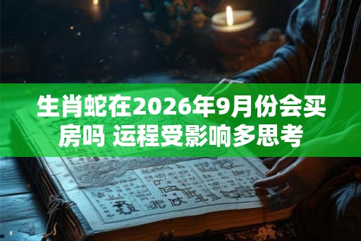 生肖蛇在2026年9月份会买房吗 运程受影响多思考