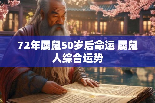 72年属鼠50岁后命运 属鼠人综合运势 72年属鼠50岁后命运 属鼠人综合运势
