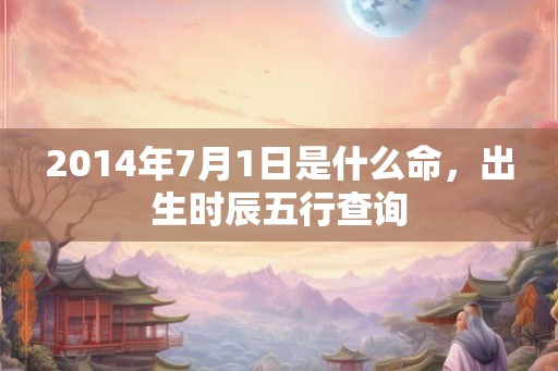 2014年7月1日是什么命,出生时辰五行查询 2014年7月1日是什么命,出生时辰五行查询