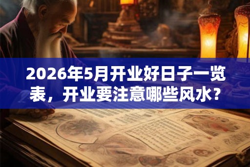 2026年5月开业好日子一览表，开业要注意哪些风水？