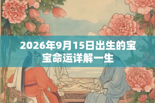 2026年9月15日出生的宝宝命运详解一生