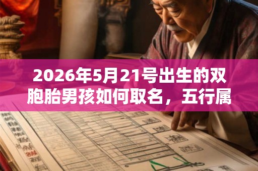 2026年5月21号出生的双胞胎男孩如何取名，五行属什么