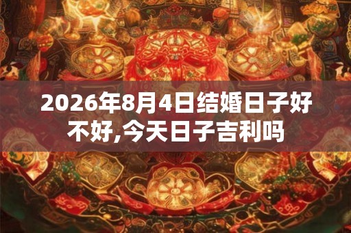 2026年8月4日结婚日子好不好,今天日子吉利吗