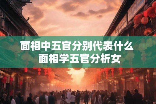面相中五官分别代表什么  面相学五官分析女