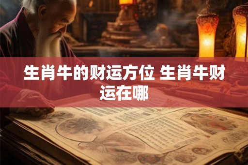 生肖牛的财运方位 生肖牛财运在哪