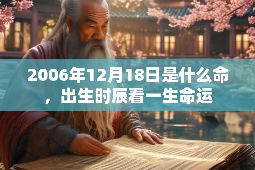 2006年12月18日是什么命，出生时辰看一生命运