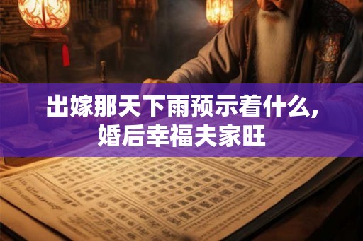 出嫁那天下雨预示着什么,婚后幸福夫家旺