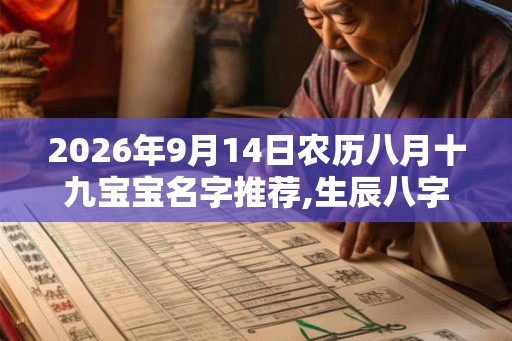 2026年9月14日农历八月十九宝宝名字推荐,生辰八字起名法