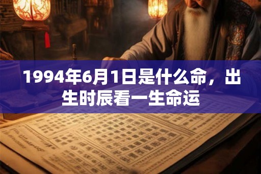 1994年6月1日是什么命，出生时辰看一生命运