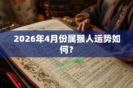 2026年4月份属猴人运势如何？