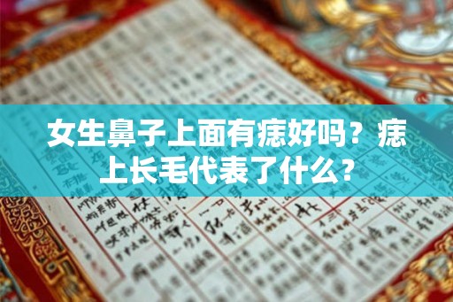 女生鼻子上面有痣好吗？痣上长毛代表了什么？