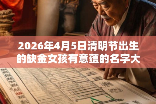 2026年4月5日清明节出生的缺金女孩有意蕴的名字大全