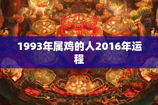 1993年属鸡的人2016年运程
