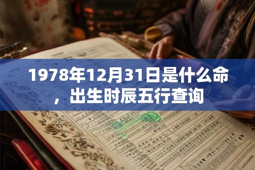 1978年12月31日是什么命，出生时辰五行查询