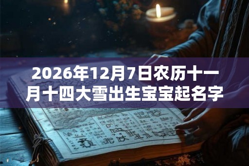 2026年12月7日农历十一月十四大雪出生宝宝起名字免费参考