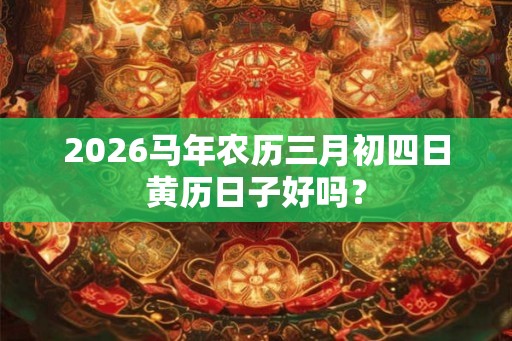 2026马年农历三月初四日黄历日子好吗? 2026马年农历三月初四日黄历日子好吗?