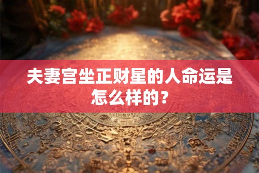 夫妻宫坐正财星的人命运是怎么样的？