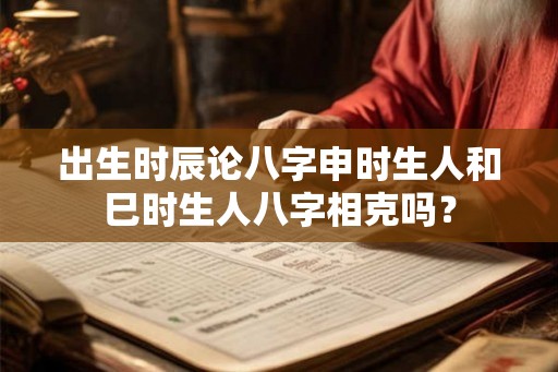出生时辰论八字申时生人和巳时生人八字相克吗？