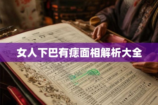 女人下巴有痣面相解析大全