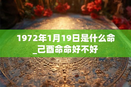 1972年1月19日是什么命_己酉命命好不好