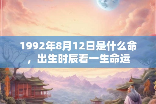 1992年8月12日是什么命，出生时辰看一生命运