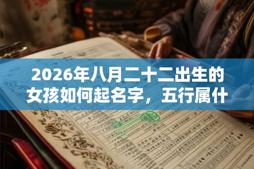 2026年八月二十二出生的女孩如何起名字，五行属什么