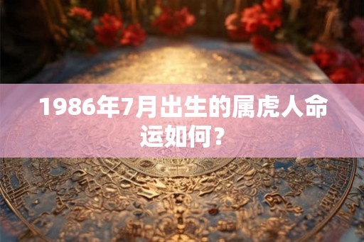 1986年7月出生的属虎人命运如何？