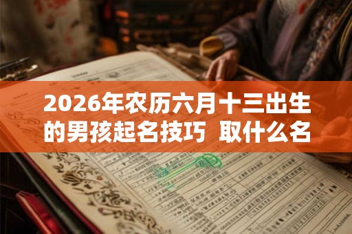 2026年农历六月十三出生的男孩起名技巧  取什么名字好