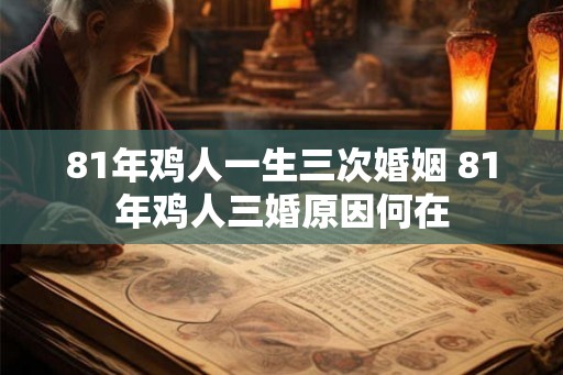 81年鸡人一生三次婚姻 81年鸡人三婚原因何在