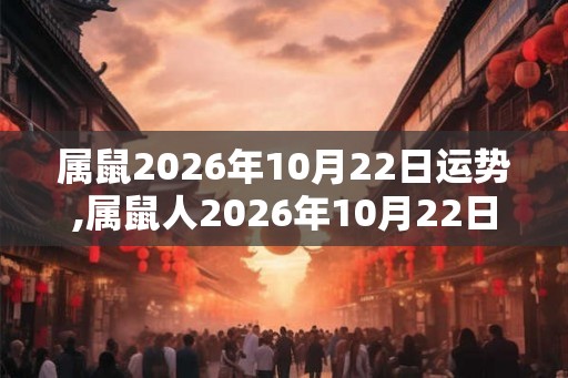 属鼠2026年10月22日运势,属鼠人2026年10月22日财运,生肖鼠2026年10月22日运势
