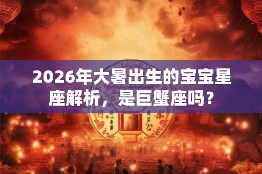 2026年大暑出生的宝宝星座解析，是巨蟹座吗？