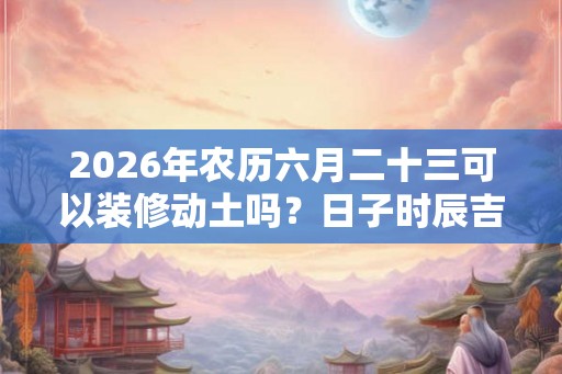 2026年农历六月二十三可以装修动土吗？日子时辰吉凶如何？