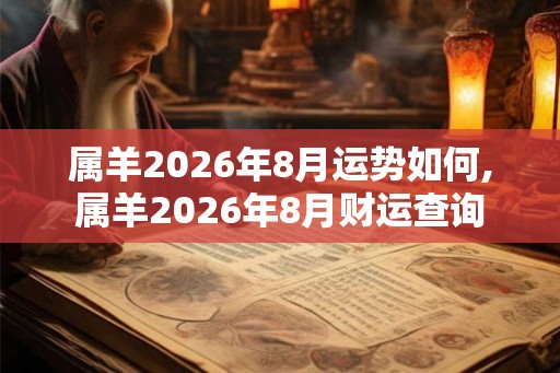 属羊2026年8月运势如何,属羊2026年8月财运查询 属羊2026年8月运势如何,属羊2026年8月财运查询
