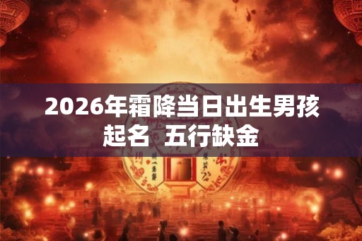 2026年霜降当日出生男孩起名  五行缺金