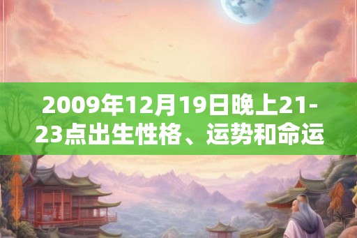 2009年12月19日晚上21-23点出生性格、运势和命运