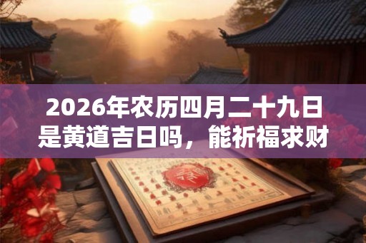 2026年农历四月二十九日是黄道吉日吗，能祈福求财吗？