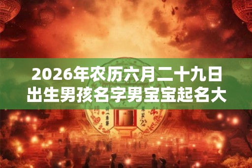 2026年农历六月二十九日出生男孩名字男宝宝起名大全