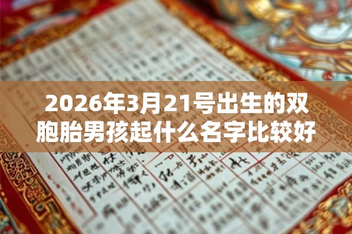 2026年3月21号出生的双胞胎男孩起什么名字比较好，五行属什么