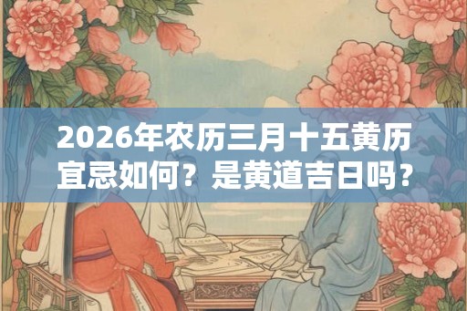 2026年农历三月十五黄历宜忌如何？是黄道吉日吗？
