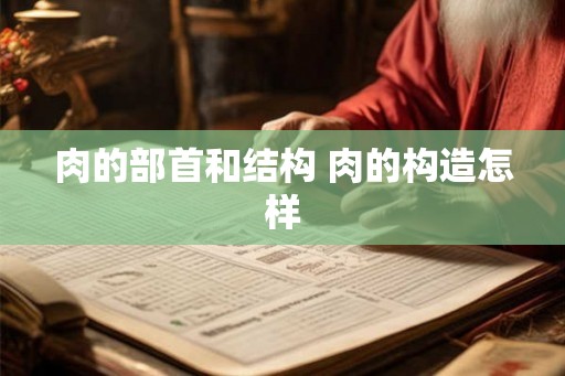 肉的部首和结构 肉的构造怎样