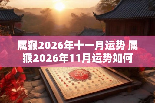 属猴2026年十一月运势 属猴2026年11月运势如何 属猴2026年十一月运势 属猴2026年11月运势如何