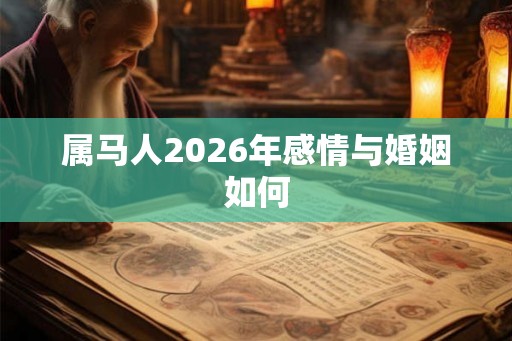 属马人2026年感情与婚姻如何 属马人2026年感情与婚姻如何