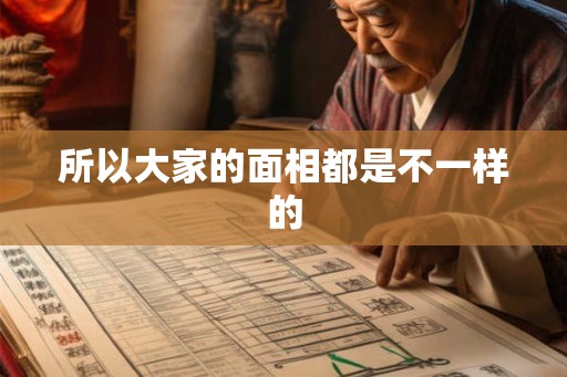 所以大家的面相都是不一样的