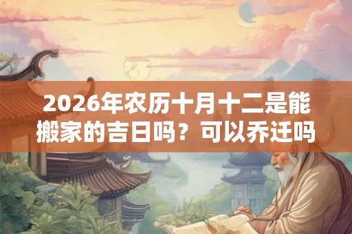 2026年农历十月十二是能搬家的吉日吗？可以乔迁吗
