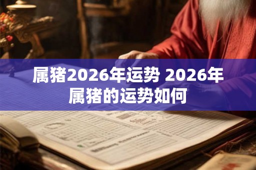 属猪2026年运势 2026年属猪的运势如何 属猪2026年运势 2026年属猪的运势如何
