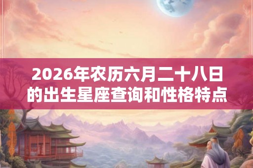2026年农历六月二十八日的出生星座查询和性格特点介绍